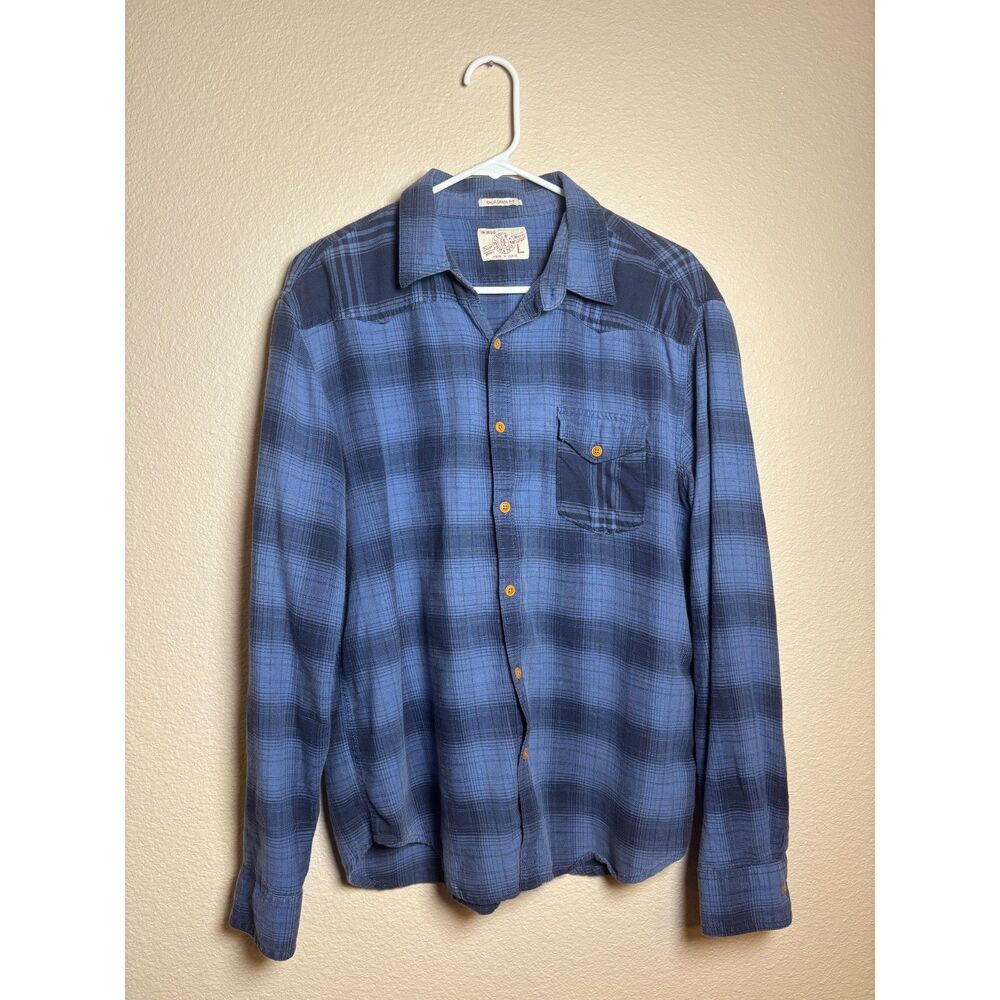 lucky brand womens blue flannel size L